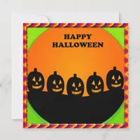 Festive Halloween Jack o' Lantern Silhouettes Invitation