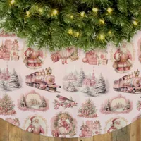 Antique Pink Victorian Christmas Tree Skirt