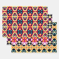 Colorful Stylish Modern Tribal Ethnic Patterns Wrapping Paper Sheets