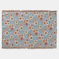 Daisy Floral Print Throw Blanket