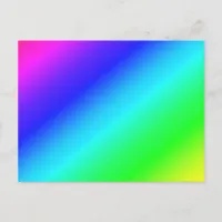 Diagonal Rainbow Gradient Blue to Green Postcard