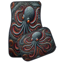 Marine Elegance: Vibrant Octopus Design Car Floor Mat