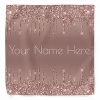 Metallic Rose Gold Glitter Dripping Icing Custom Bandana