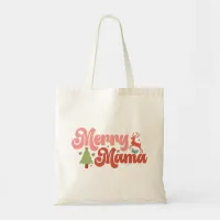 Merry Mama Retro Groovy Christmas Holidays Tote Bag