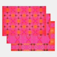 Cute Girly Orange and Pink Wrapping Paper Sheets