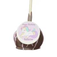 Personalized Purple Unicorn Happy Birthday Cake Pops