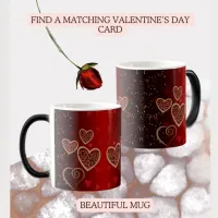 Bright Red with golden hearts  Magic Mug