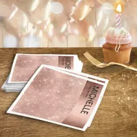 Glitter and Shine Name Rose Gold ID673 Napkins