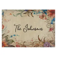 Beautiful Boho Aesthetic Floral Border Cutting Board