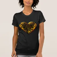 Filigree Goth Gold Heart T-Shirt