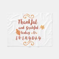 thankful and grateful thanksgiving fleece blanket