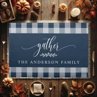 Gather Thanksgiving Navy And White Buffalo Check  Cloth Placemat