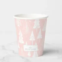 Pink White Christmas Pattern#6 ID1009 Paper Cups