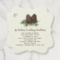 Rustic Watercolor Winter Forest Pine Cone Wedding Favor Tags