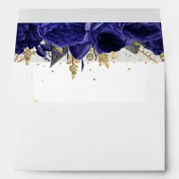 Royal Blue Floral Elegant Envelope