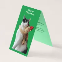 White and Black Cat & Reindeer Christmas Toy Card