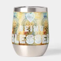 *~* Being Blessed Flower Mandala AP2 Thermal Wine Tumbler