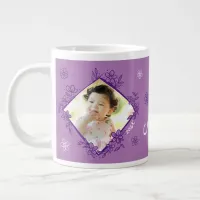 Floral Frame Purple & White Jumbo Mug