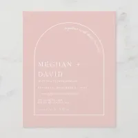 Budget Rustic Blush Modern Arch Wedding Invitation