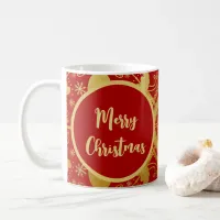 Stylish Red and Gold Christmas  Coffee Mug