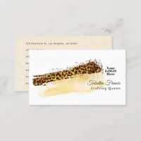 Ethnic African Leopard Brush Strokes Design Business Card