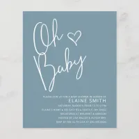 Budget Oh Baby Modern Boy Baby Shower Invitation