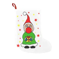 Cute and fun hand drawn Christmas elf Small Christmas Stocking