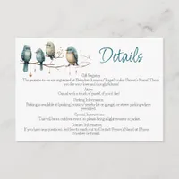 Whimsical Birds on Branches  Pastel Baby Shower Enclosure Card