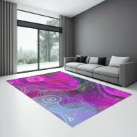 Unique purple luxurious feminine elegant rug