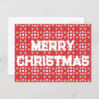 Geometric Christmas Pattern - Holiday Postcard