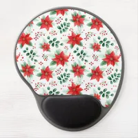 Minimalist Watercolor Botanical Poinsettia  Gel Mouse Pad