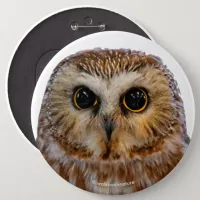 Cute Northern Saw Whet Owl Button