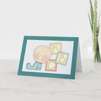 Whimsical Baby Boy Congratulations Card