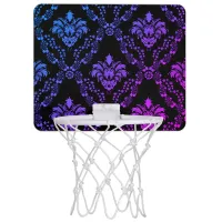 Blue & Pink Pattern on Black | Mini Basketball Hoop