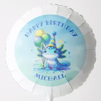 Blue and Green Axolotl Boy's Birthday Personalized Balloon