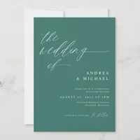 Modern Romantic Wedding Emerald Green Invitation