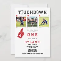 American Football Dragon Turning One 1st Birthday Invitation