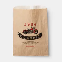 Any Age Vintage Classic Motorcycle Biker Birthday Favor Bag