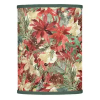 Elegant Holiday Poinsettia Christmas Floral Lamp Shade