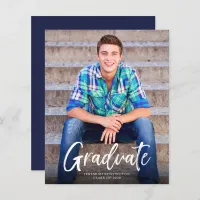 Budget Bold Script Photo Graduation Announcement