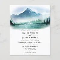 Budget Pine Mountains Lake Wedding Invitation