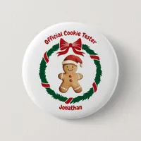 Cute Official Cookie Tester Christmas Button