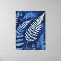 Blue Fern Cyanotype Canvas Print