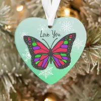 Butterfly Personal Message Christmas Keepsake Ornament