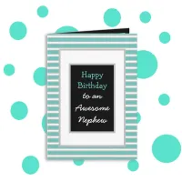 Modern Black Personalized Happy Birthday Nephew Card