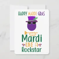 Mardi Like A Rockstar Mardi Gras Card