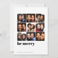 Modern Minimal 9 Photo Be Merry Holiday Photo