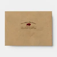 Buffalo Plaid Warm Wishes Red/ Kraft ID603 Envelope