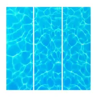 Aqua Water Pattern With Reflection Waves Triptych