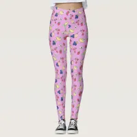 Summer Spring Fruit Berries Purple Cute Fun  Retro Leggings